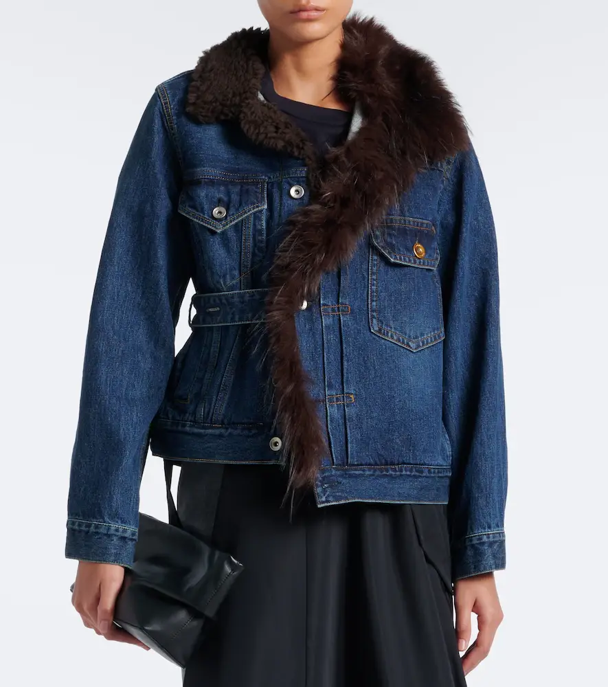 Sacai Asymmetric denim jacket | Thumbnail 2