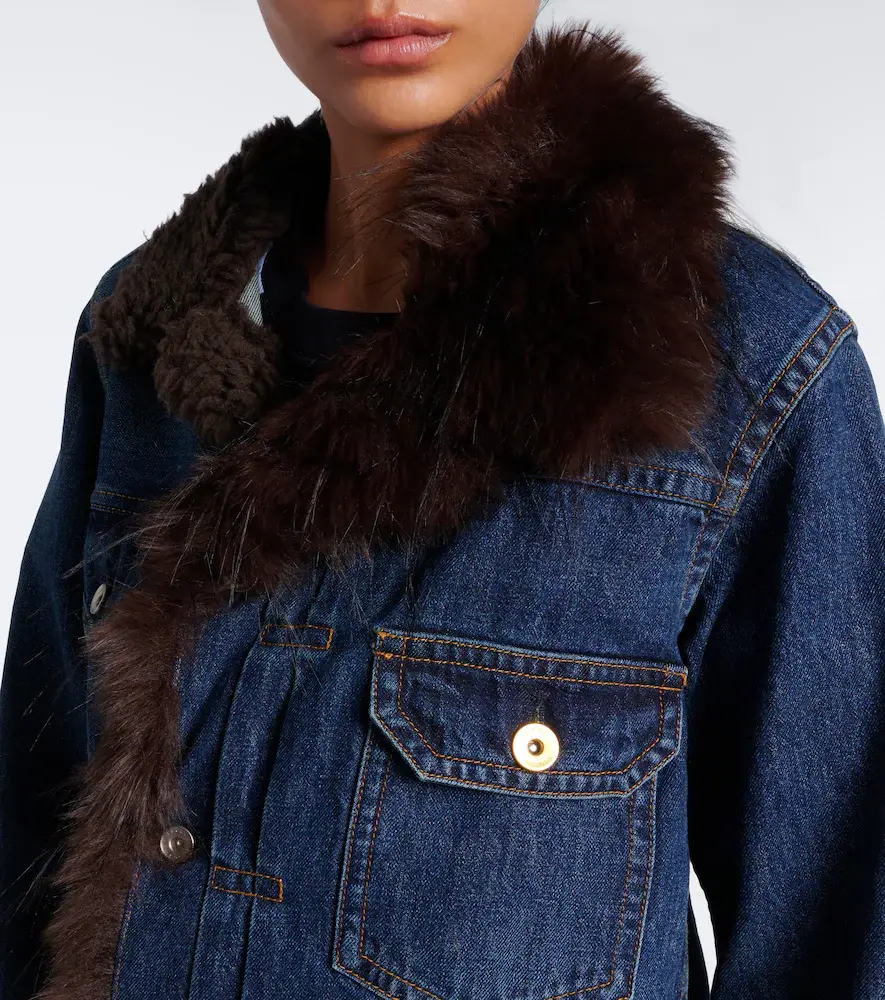 Sacai Asymmetric denim jacket | Thumbnail 3