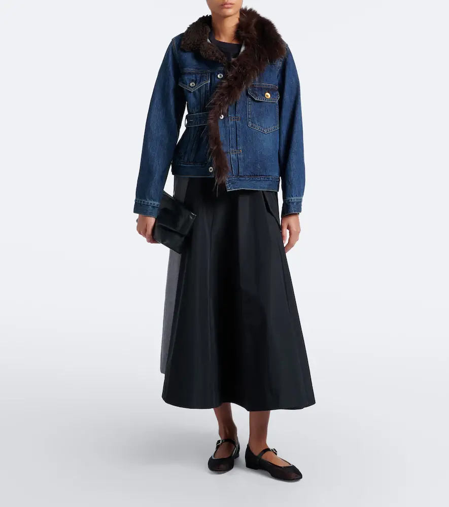 Sacai Asymmetric denim jacket | Thumbnail 6
