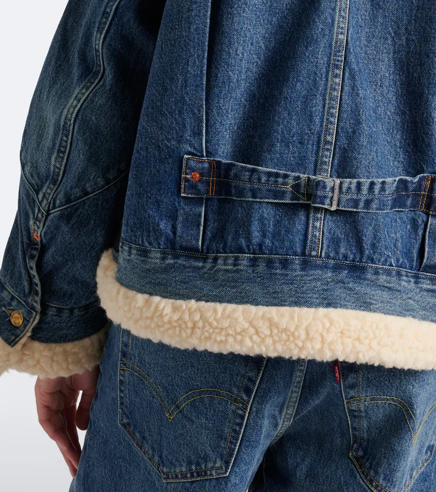 Sacai Leather-trimmed denim jacket | Thumbnail 2 Sacai Leather-trimmed denim jacket | Thumbnail 2