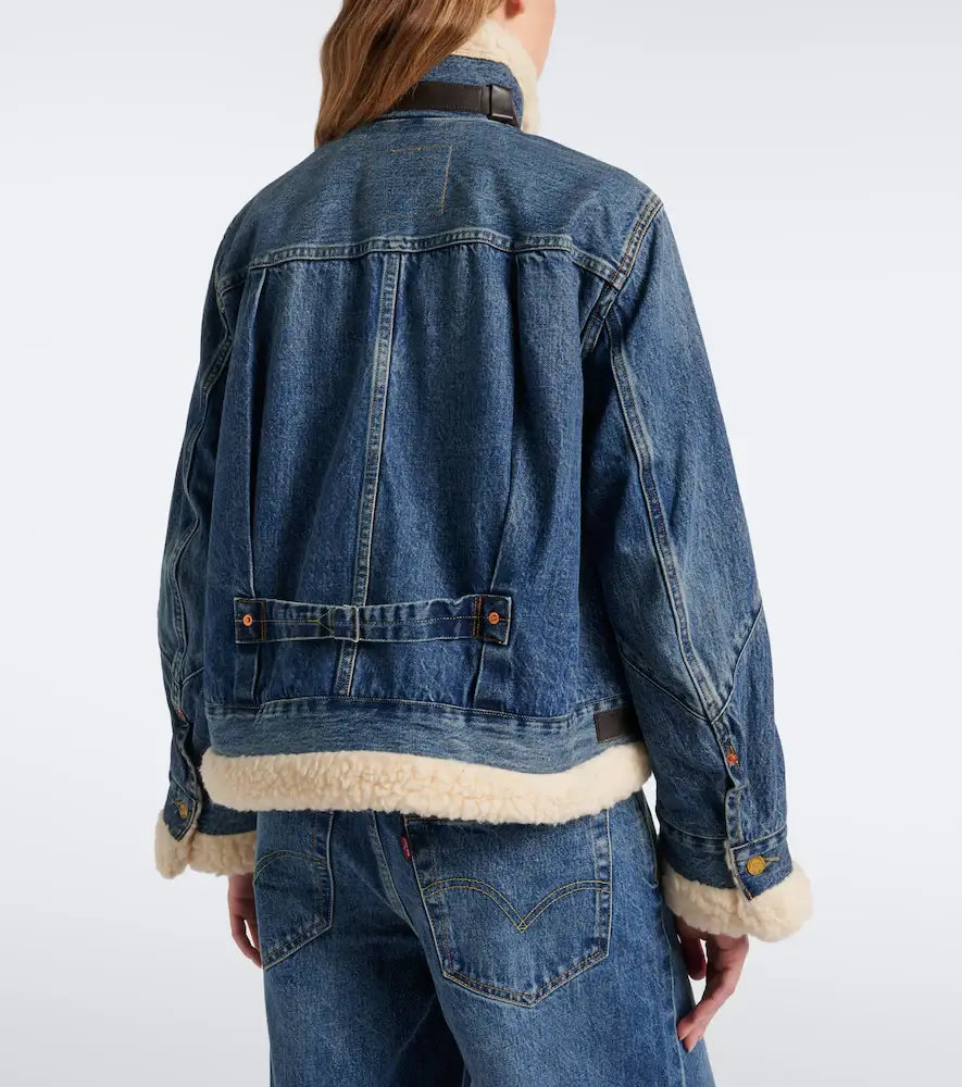 Sacai Leather-trimmed denim jacket | Thumbnail 3 Sacai Leather-trimmed denim jacket | Thumbnail 3