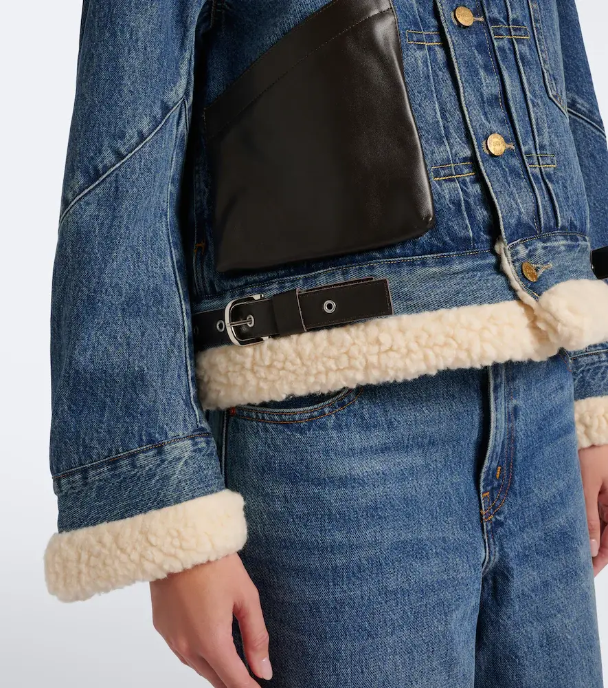 Sacai Leather-trimmed denim jacket | Thumbnail 5 Sacai Leather-trimmed denim jacket | Thumbnail 5