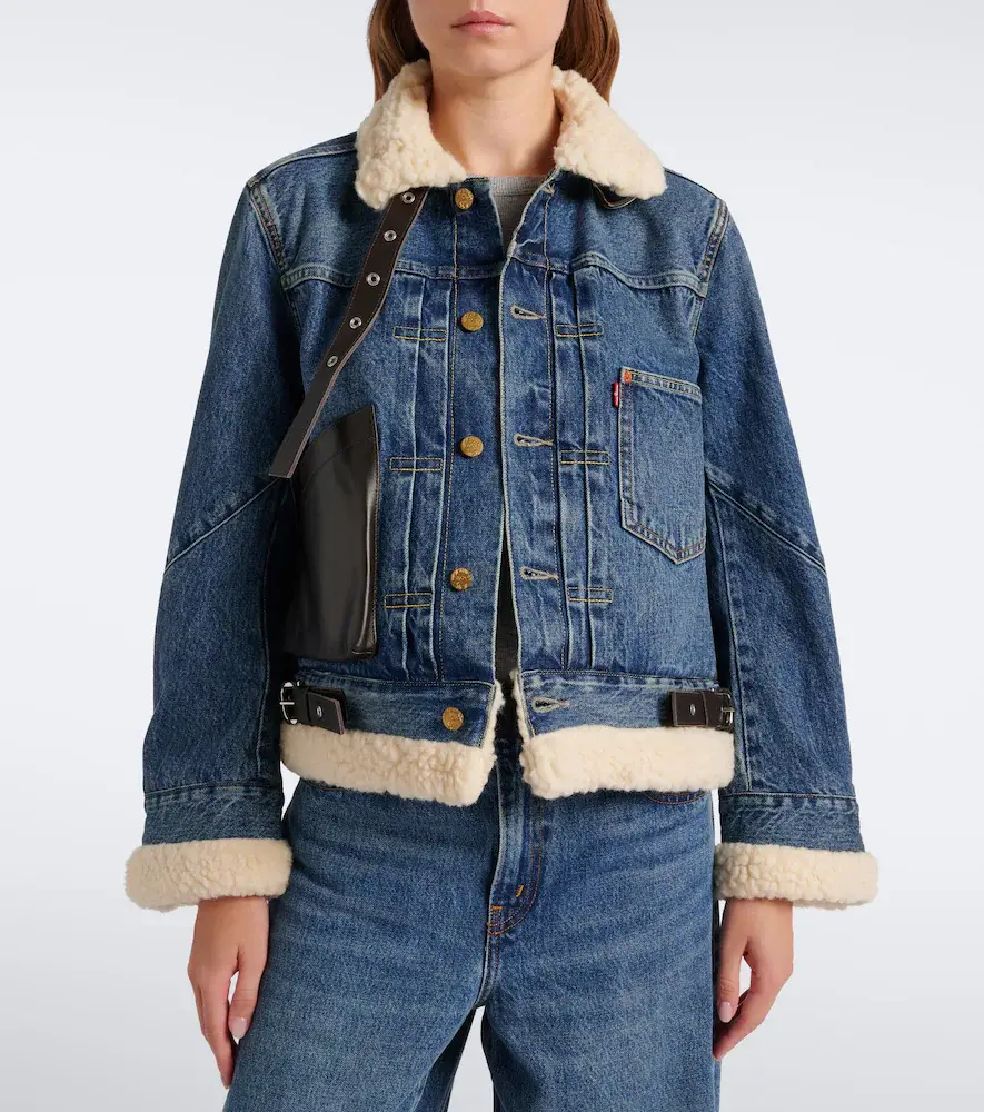 Sacai Leather-trimmed denim jacket | Thumbnail 6 Sacai Leather-trimmed denim jacket | Thumbnail 6
