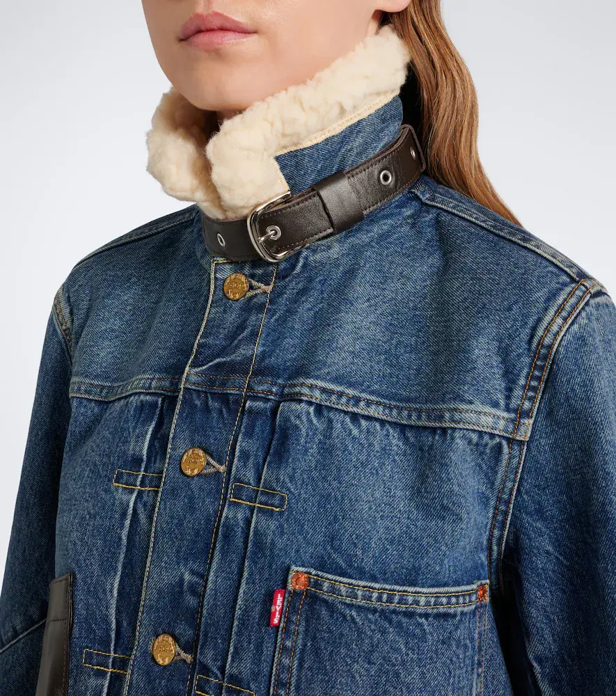 Sacai Leather-trimmed denim jacket | Thumbnail 7 Sacai Leather-trimmed denim jacket | Thumbnail 7