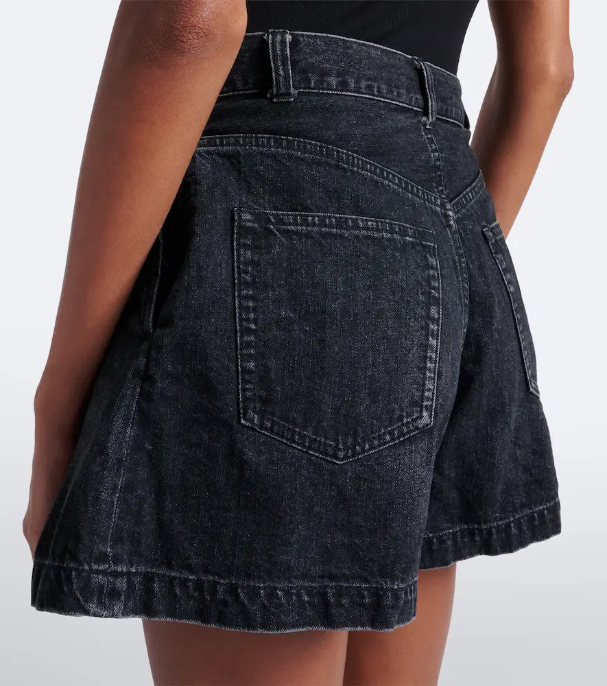 Sacai Wool, cotton, silk, and denim shorts | Thumbnail 3