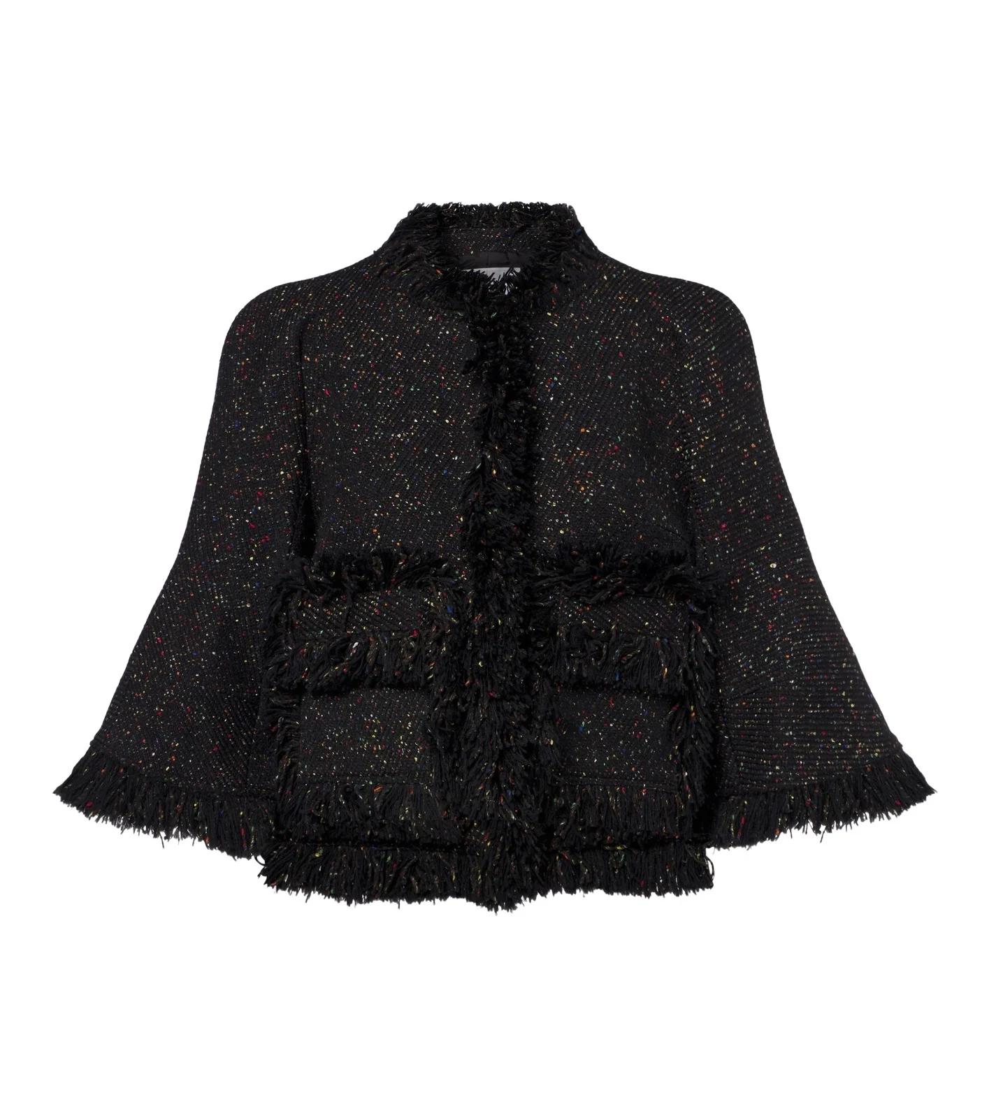 Sacai Fringed wool-blend jacket