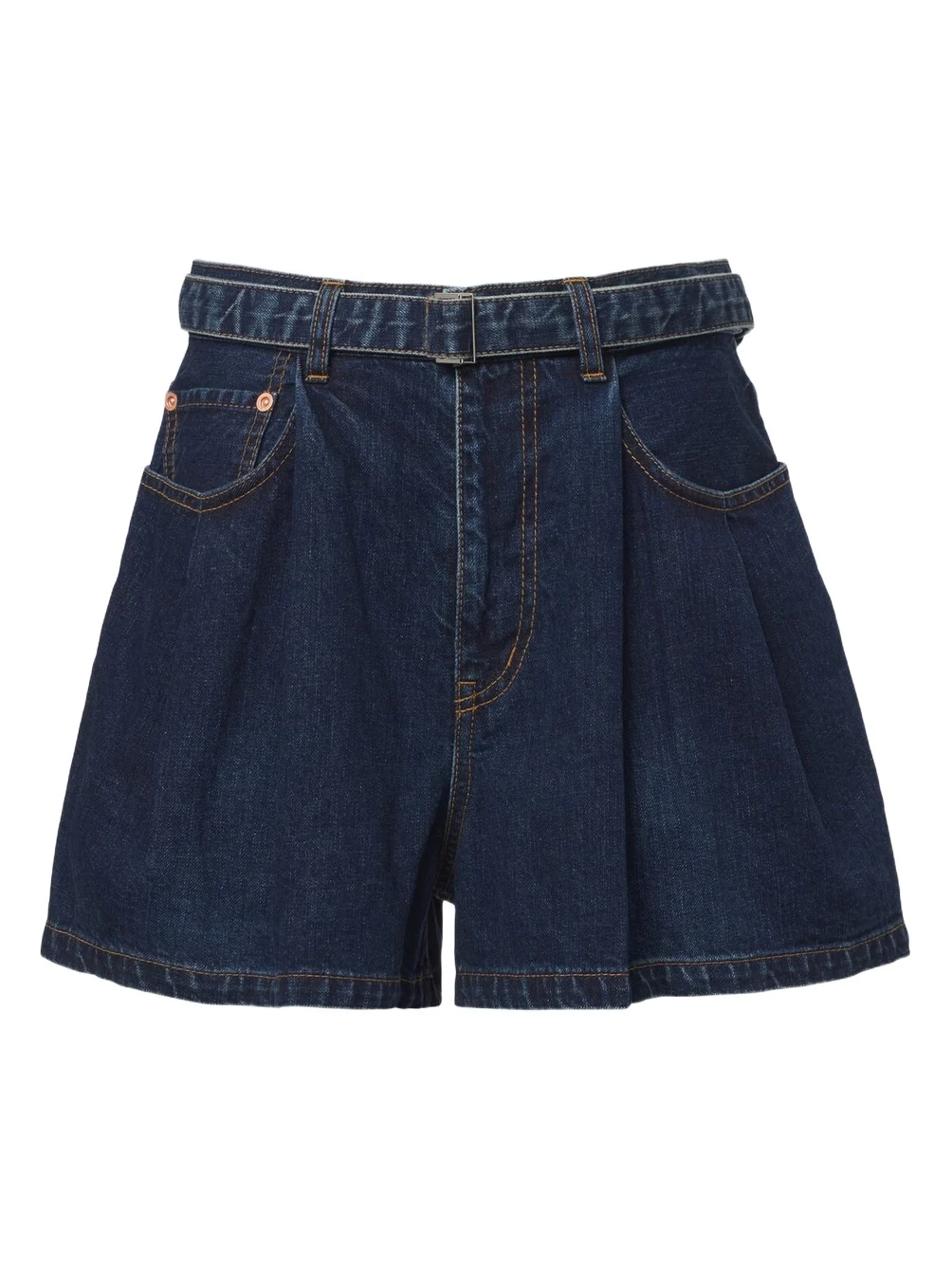 Sacai Belted denim shorts