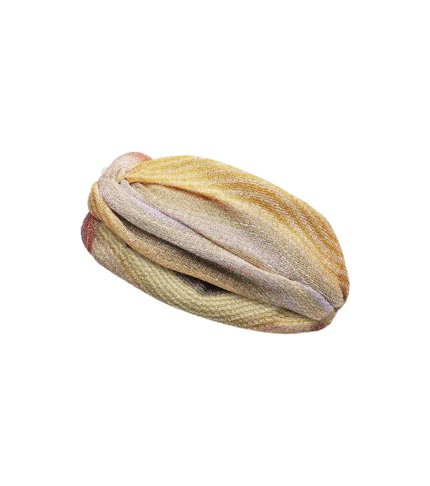 Striped lamé headband
