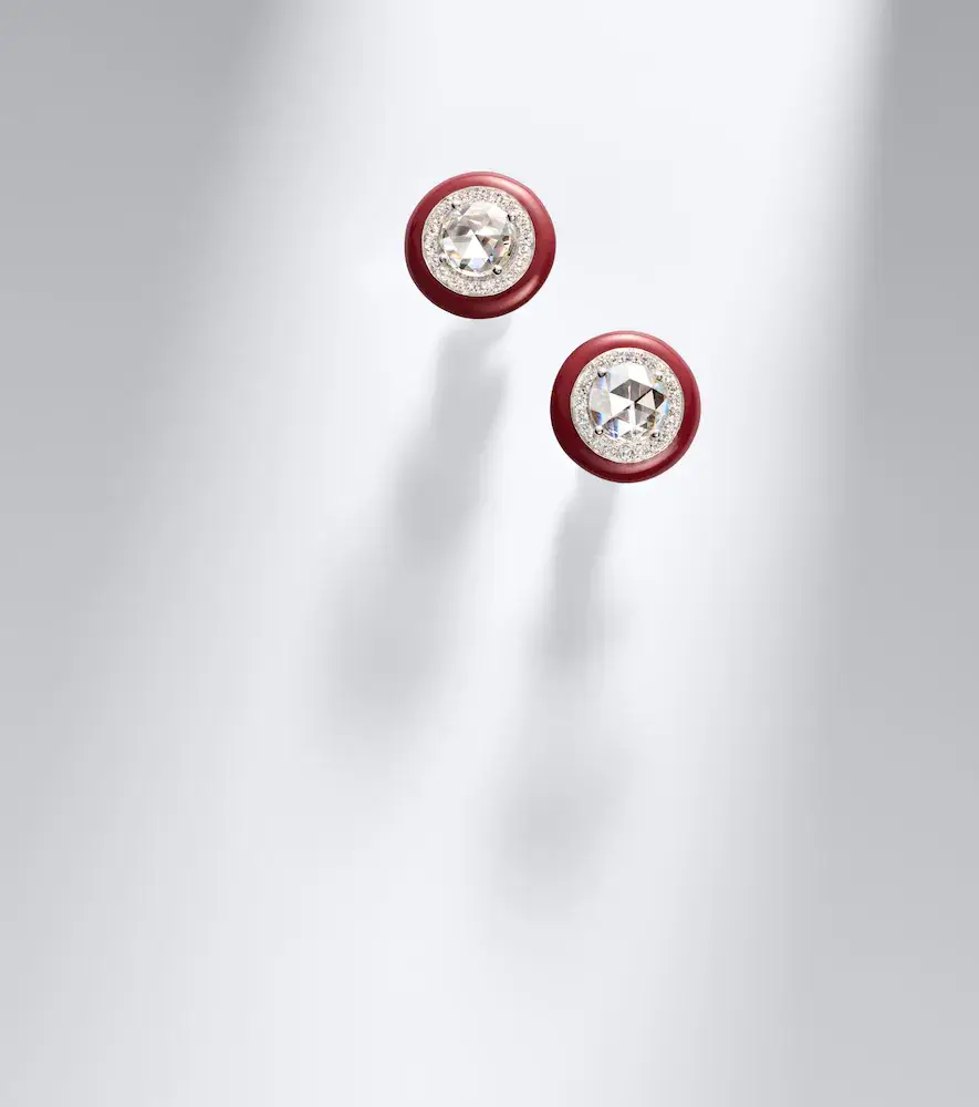 Kamyen Candy Dots 18kt white gold and enamel earrings diamonds | Thumbnail 5 Kamyen Candy Dots 18kt white gold and enamel earrings diamonds | Thumbnail 5
