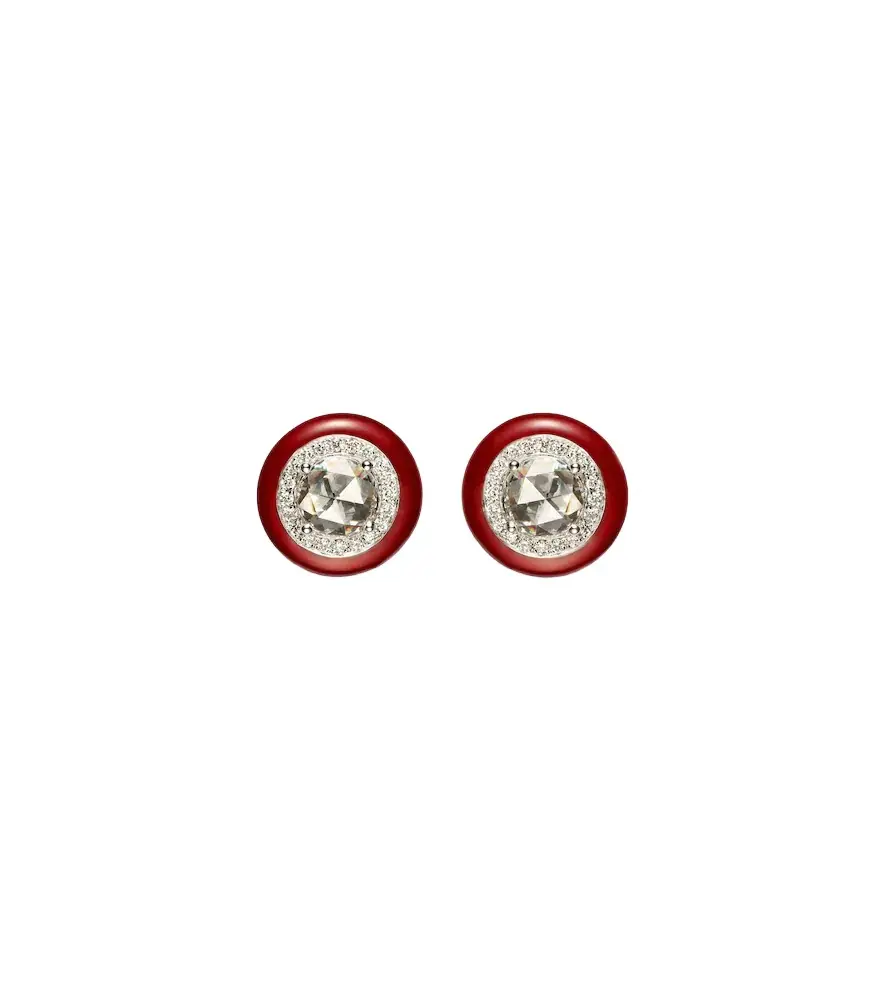 Candy Dots 18kt white gold and enamel earrings diamonds Candy Dots 18kt white gold and enamel earrings diamonds