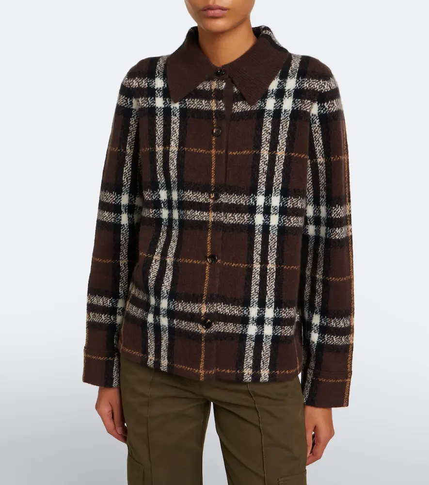 Burberry Check intarsia cashmere overshirt | Thumbnail 4 Burberry Check intarsia cashmere overshirt | Thumbnail 4