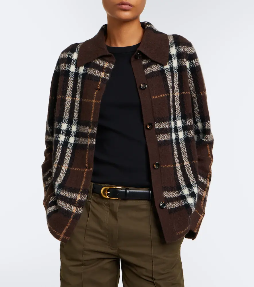 Burberry Check intarsia cashmere overshirt | Thumbnail 5 Burberry Check intarsia cashmere overshirt | Thumbnail 5