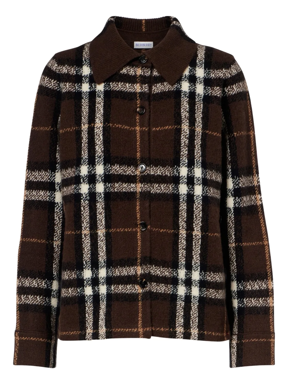 Burberry Check intarsia cashmere overshirt