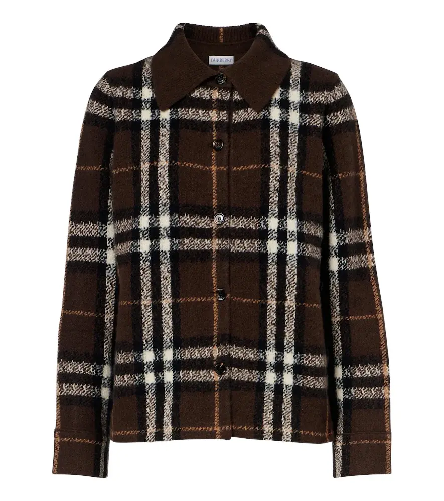 Check intarsia cashmere overshirt Check intarsia cashmere overshirt
