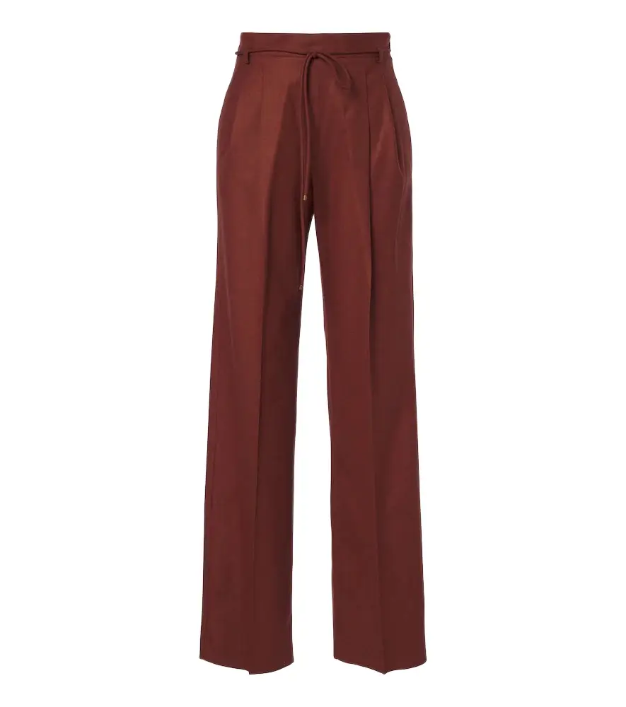 Cashmere-blend straight pants