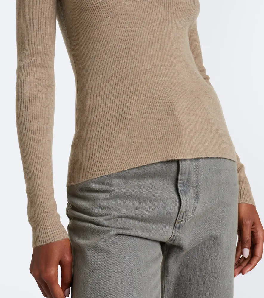 Max Mara Ribbed-knit cashmere polo sweater | Thumbnail 3 Max Mara Ribbed-knit cashmere polo sweater | Thumbnail 3