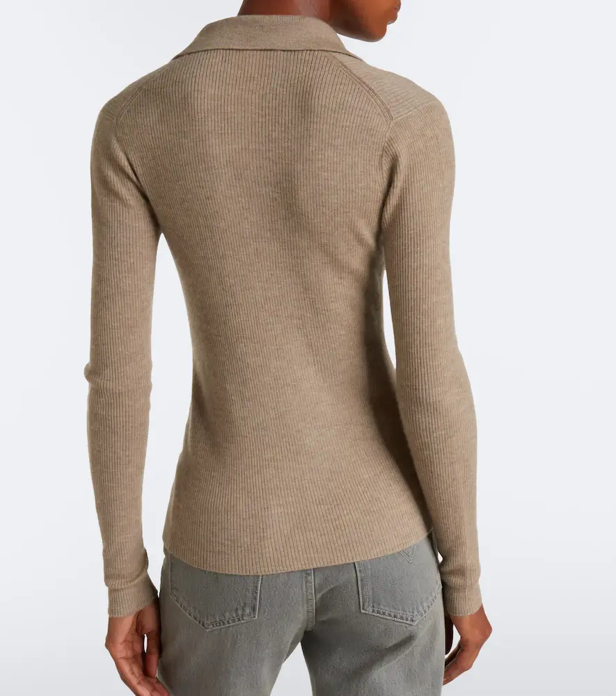 Max Mara Ribbed-knit cashmere polo sweater | Thumbnail 4 Max Mara Ribbed-knit cashmere polo sweater | Thumbnail 4