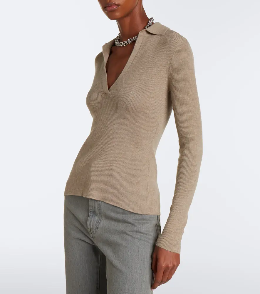 Max Mara Ribbed-knit cashmere polo sweater | Thumbnail 7 Max Mara Ribbed-knit cashmere polo sweater | Thumbnail 7
