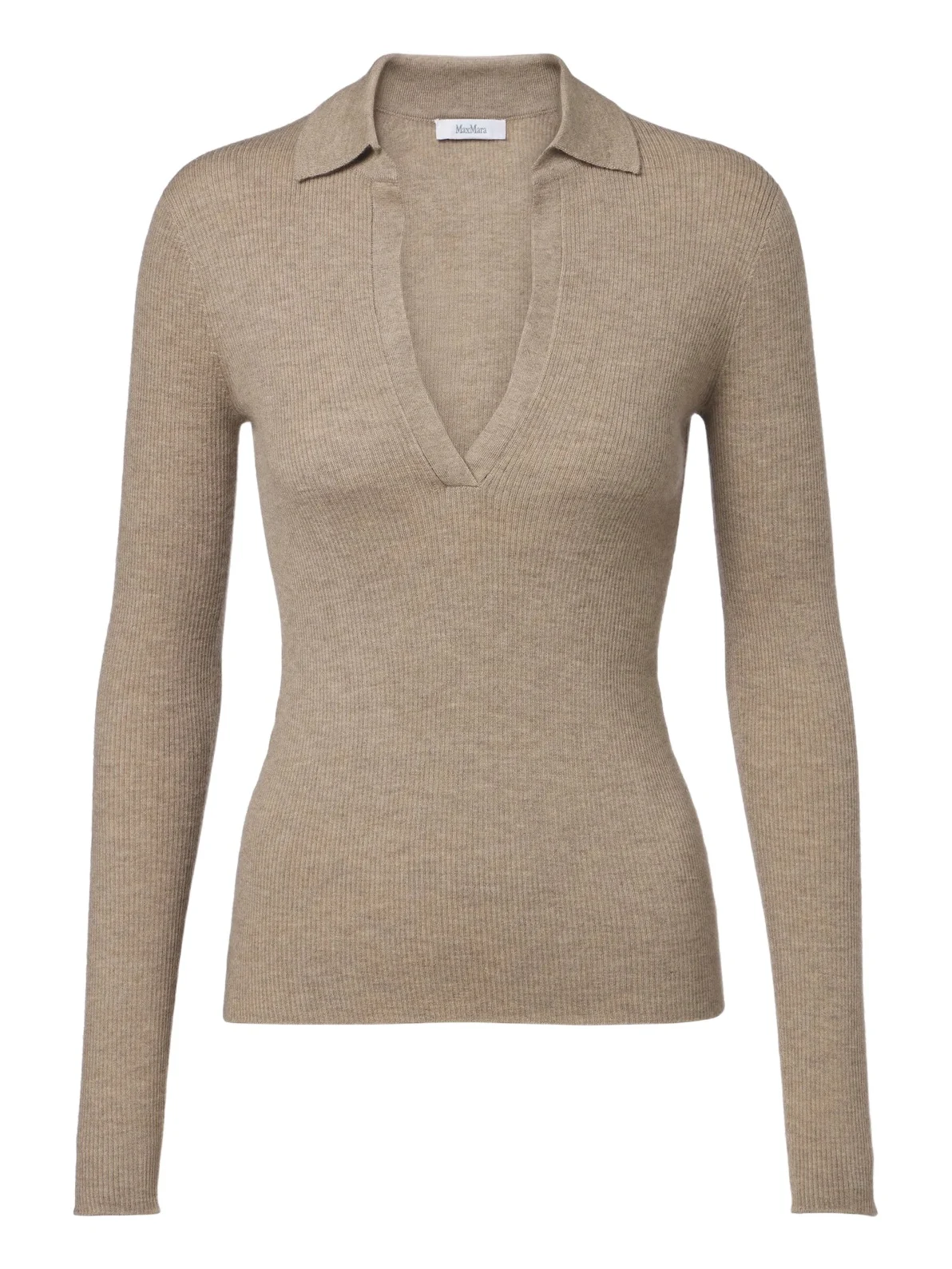 Ribbed-knit cashmere polo sweater Ribbed-knit cashmere polo sweater
