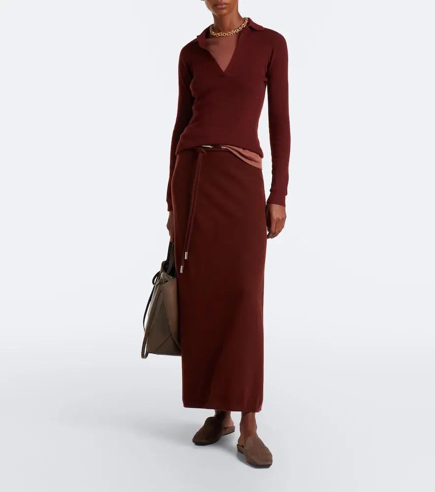 Max Mara Belted cashmere maxi skirt | Thumbnail 3 Max Mara Belted cashmere maxi skirt | Thumbnail 3