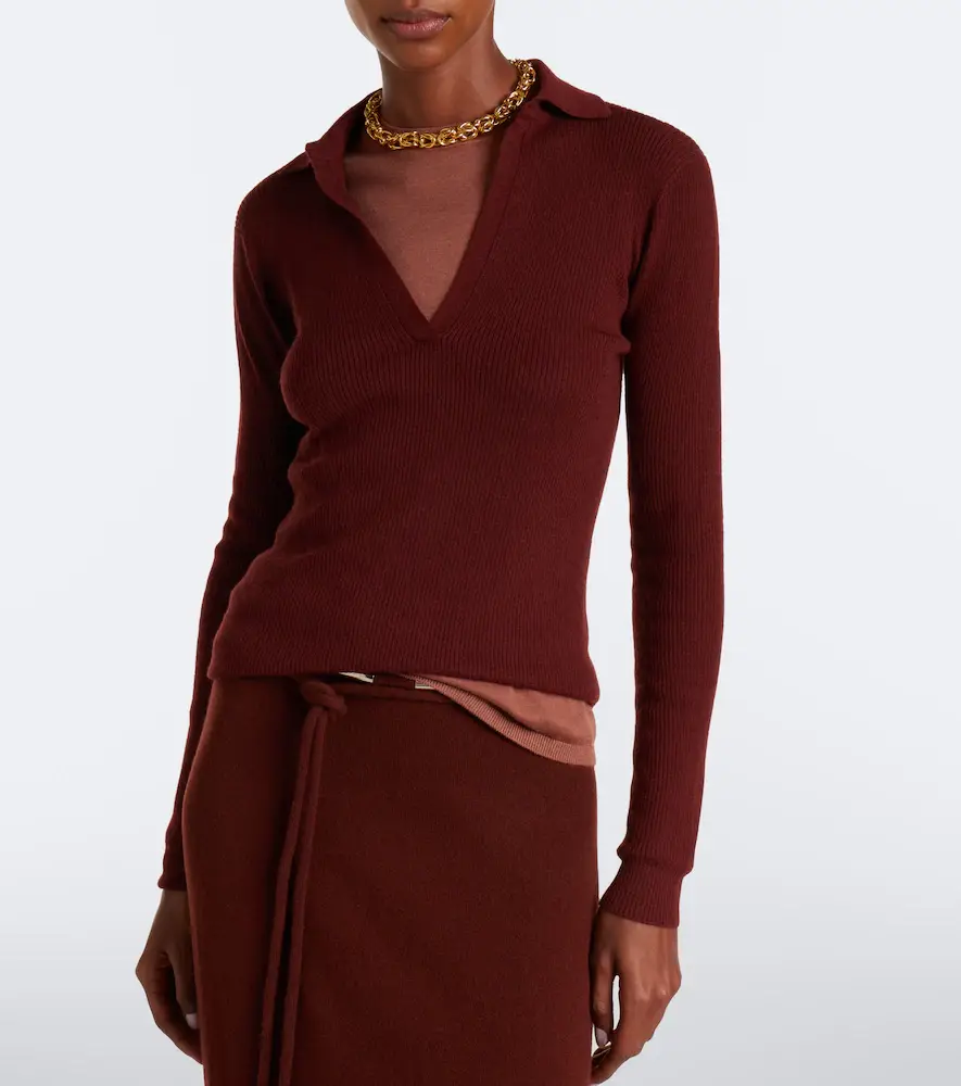Max Mara Ribbed-knit cashmere polo sweater | Thumbnail 2 Max Mara Ribbed-knit cashmere polo sweater | Thumbnail 2