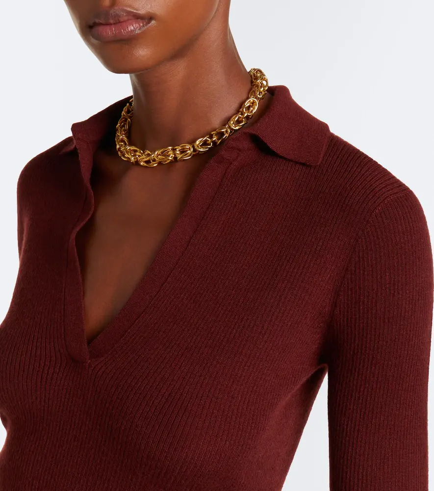 Max Mara Ribbed-knit cashmere polo sweater | Thumbnail 3 Max Mara Ribbed-knit cashmere polo sweater | Thumbnail 3