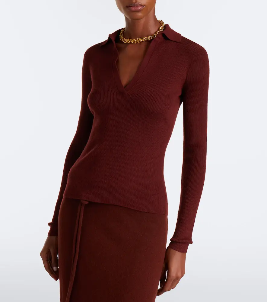 Max Mara Ribbed-knit cashmere polo sweater | Thumbnail 7 Max Mara Ribbed-knit cashmere polo sweater | Thumbnail 7