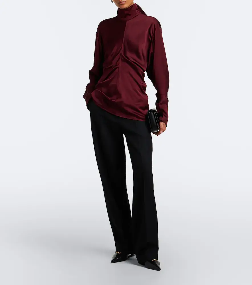 TOTEME Slouch draped crêpe satin blouse | Thumbnail 2