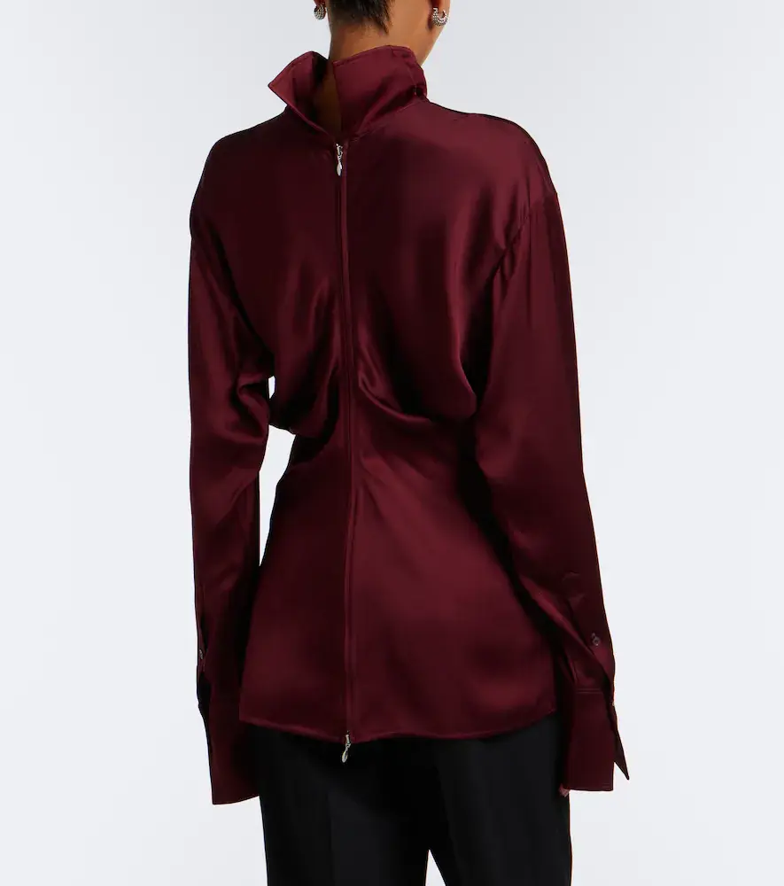 TOTEME Slouch draped crêpe satin blouse | Thumbnail 3