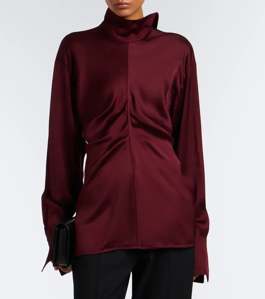 TOTEME Slouch draped crêpe satin blouse | Thumbnail 6