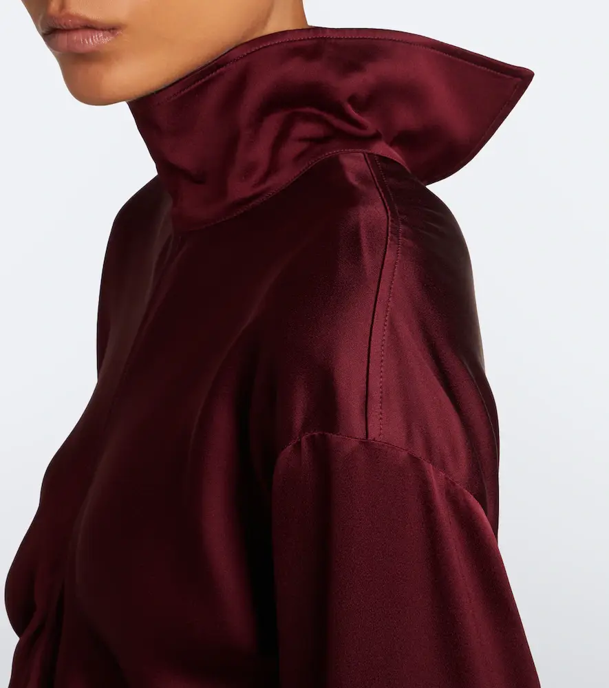 TOTEME Slouch draped crêpe satin blouse | Thumbnail 7