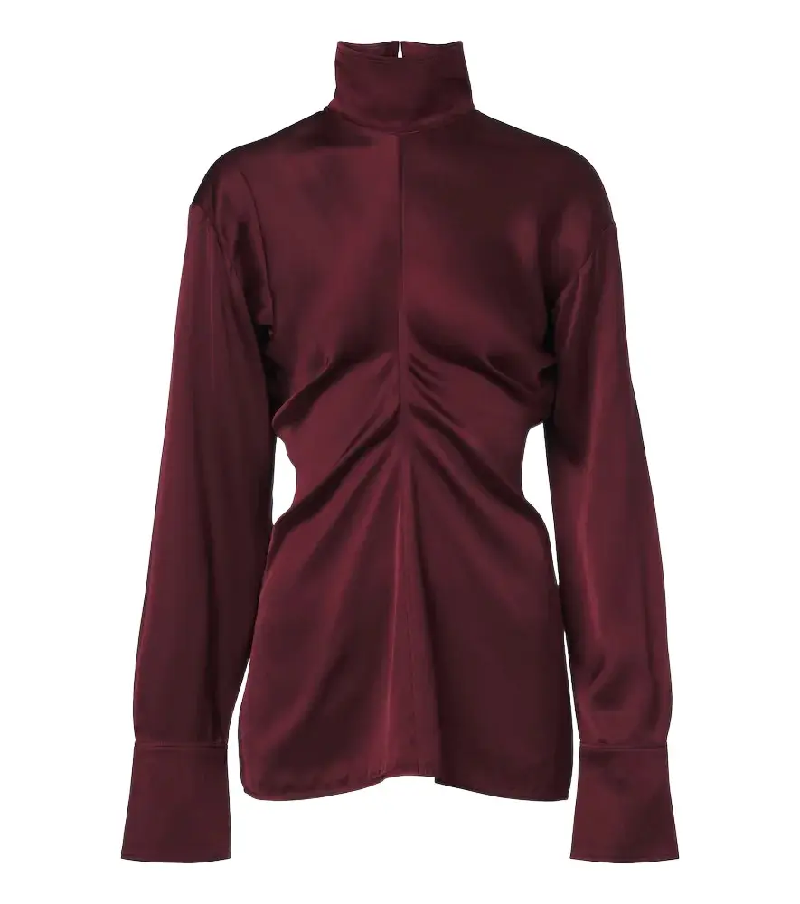 TOTEME Slouch draped crêpe satin blouse