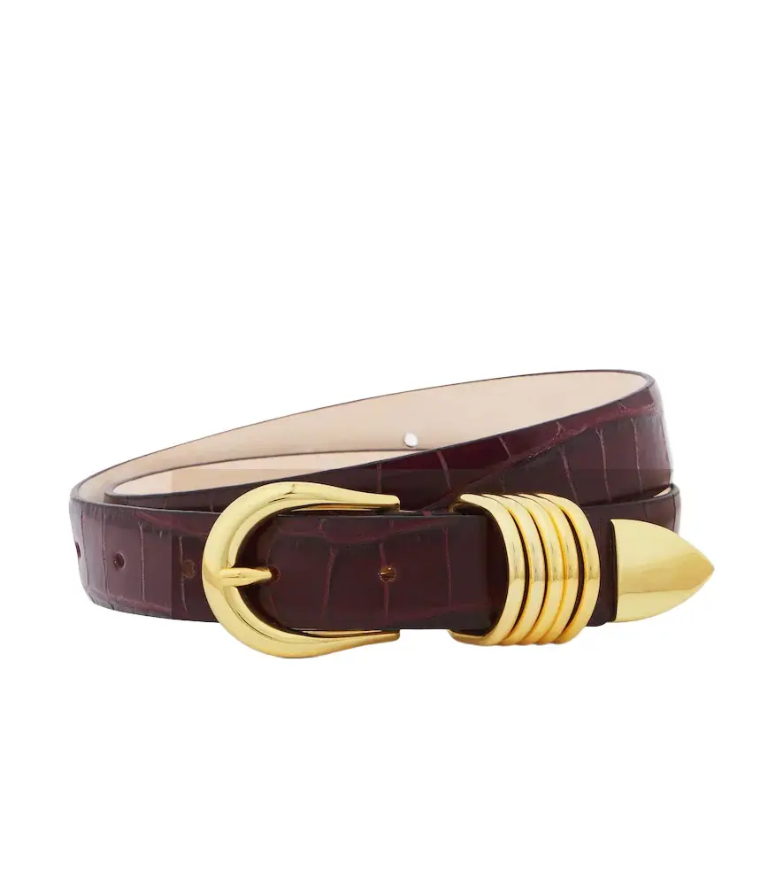 Déhanche Hollyhock croc-effect leather belt Déhanche Hollyhock croc-effect leather belt
