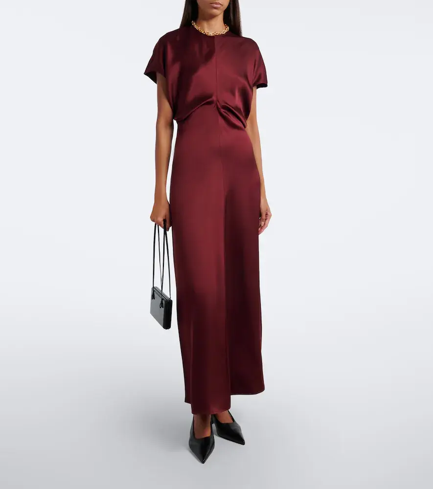 TOTEME Draped crêpe satin maxi dress | Thumbnail 3 TOTEME Draped crêpe satin maxi dress | Thumbnail 3