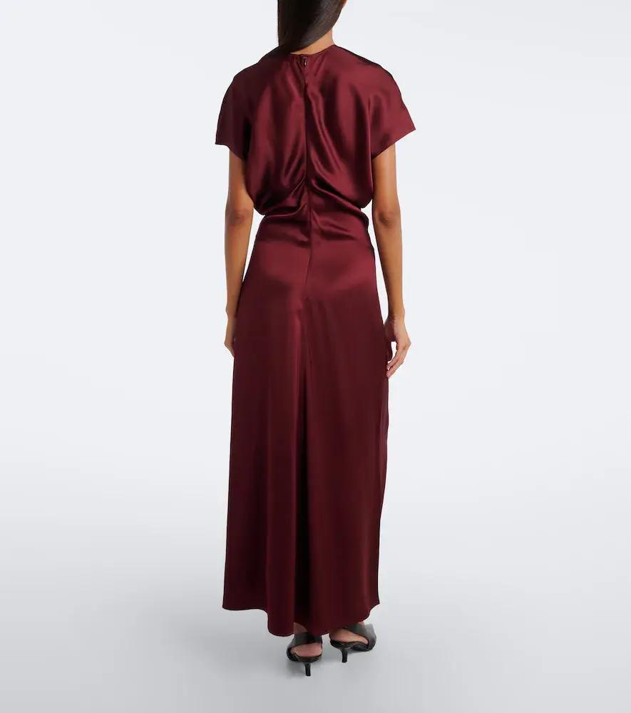 TOTEME Draped crêpe satin maxi dress | Thumbnail 4 TOTEME Draped crêpe satin maxi dress | Thumbnail 4