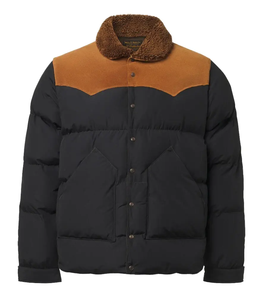 RRL Suede-trimmed puffer jacket