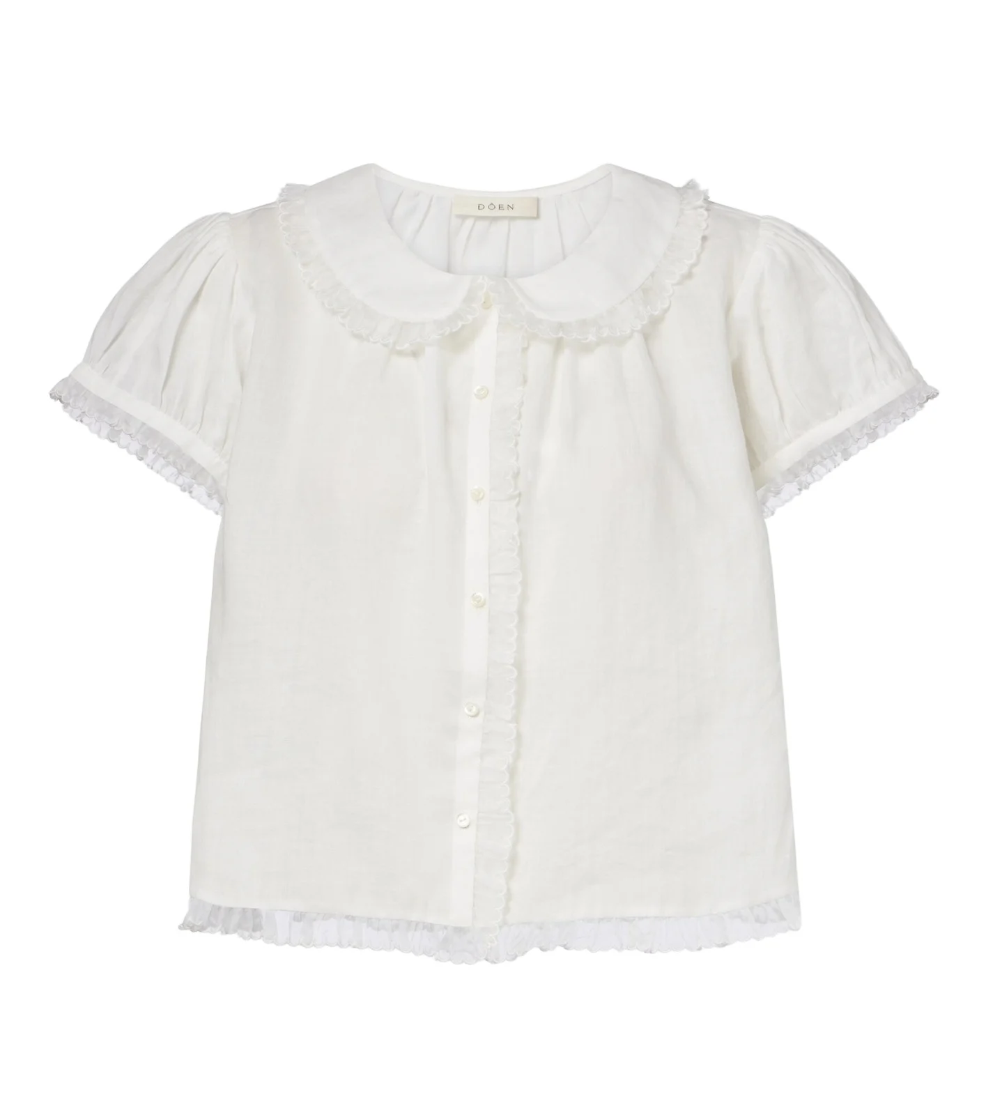 DÔEN Dôen Karina scalloped ramie blouse