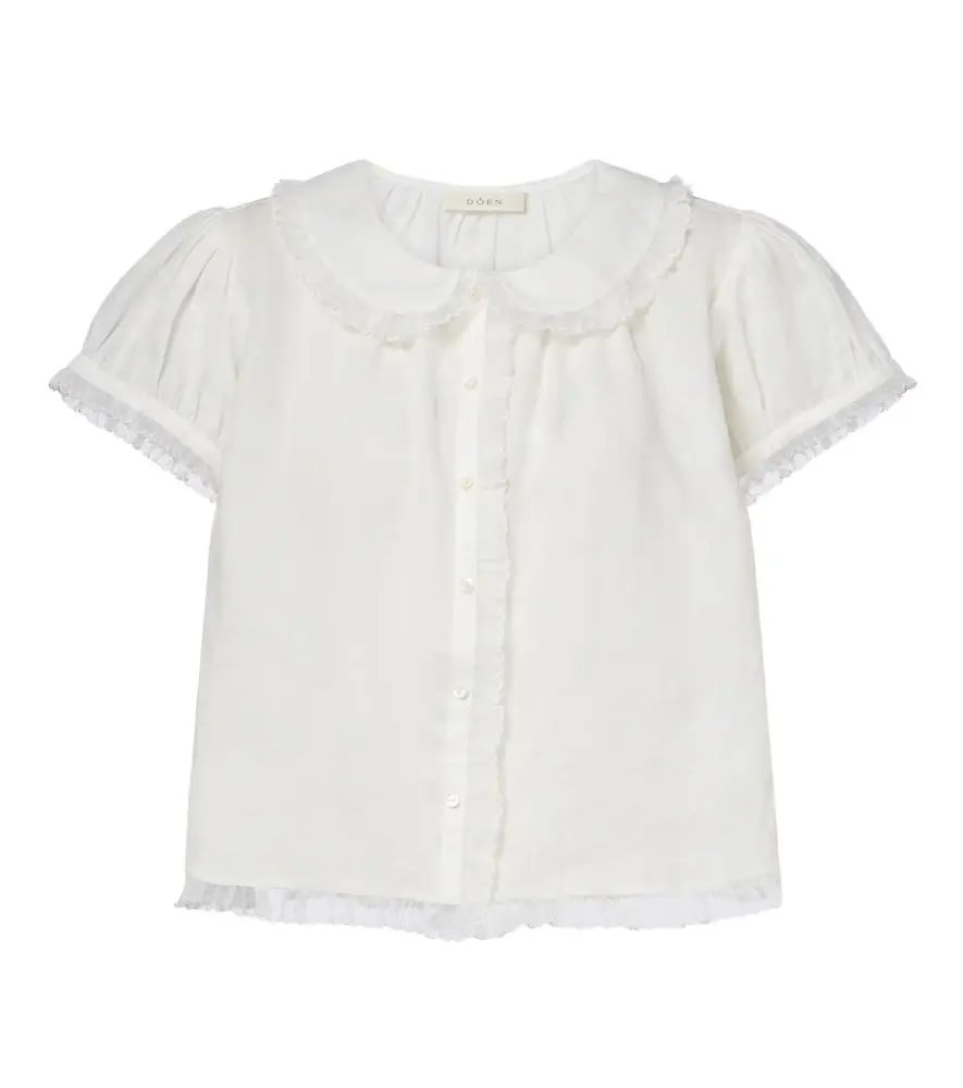 DÔEN Dôen Karina scalloped ramie blouse