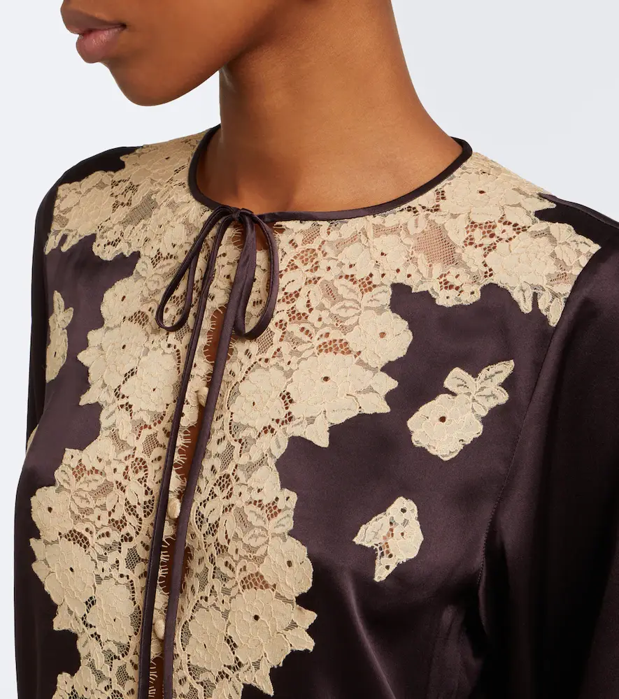 DÔEN Dôen Lucine lace-trimmed silk satin blouse | Thumbnail 4 DÔEN Dôen Lucine lace-trimmed silk satin blouse | Thumbnail 4