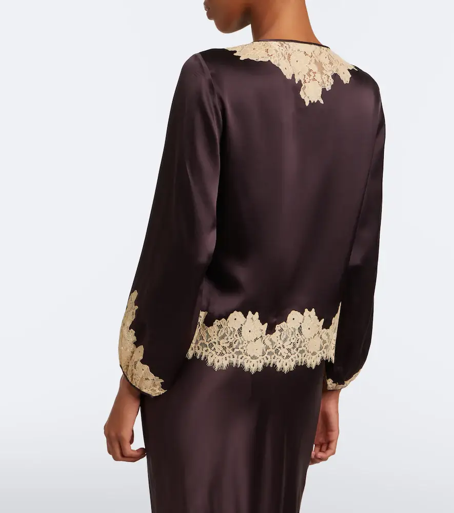 DÔEN Dôen Lucine lace-trimmed silk satin blouse | Thumbnail 6 DÔEN Dôen Lucine lace-trimmed silk satin blouse | Thumbnail 6