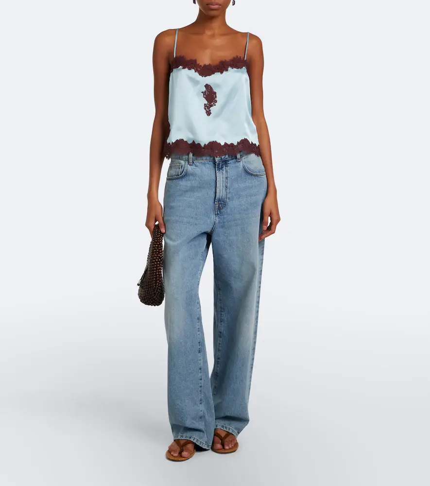 DÔEN Dôen Avelaine lace-trimmed silk satin camisole | Thumbnail 2 DÔEN Dôen Avelaine lace-trimmed silk satin camisole | Thumbnail 2