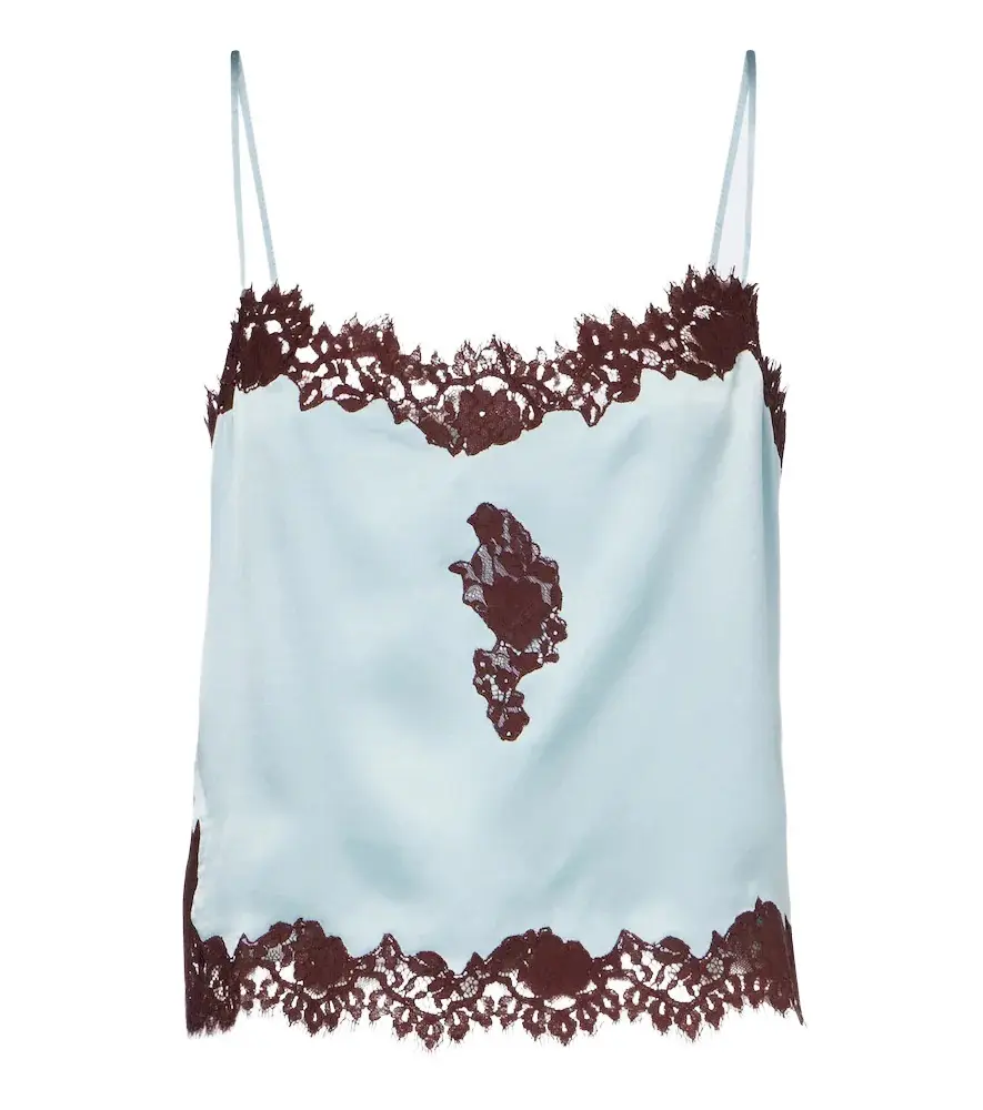 DÔEN Dôen Avelaine lace-trimmed silk satin camisole