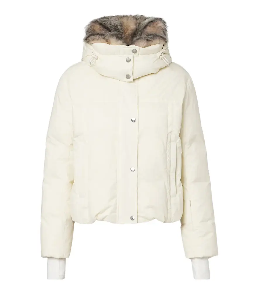 Shearling-trimmed hooded down ski jacket Shearling-trimmed hooded down ski jacket