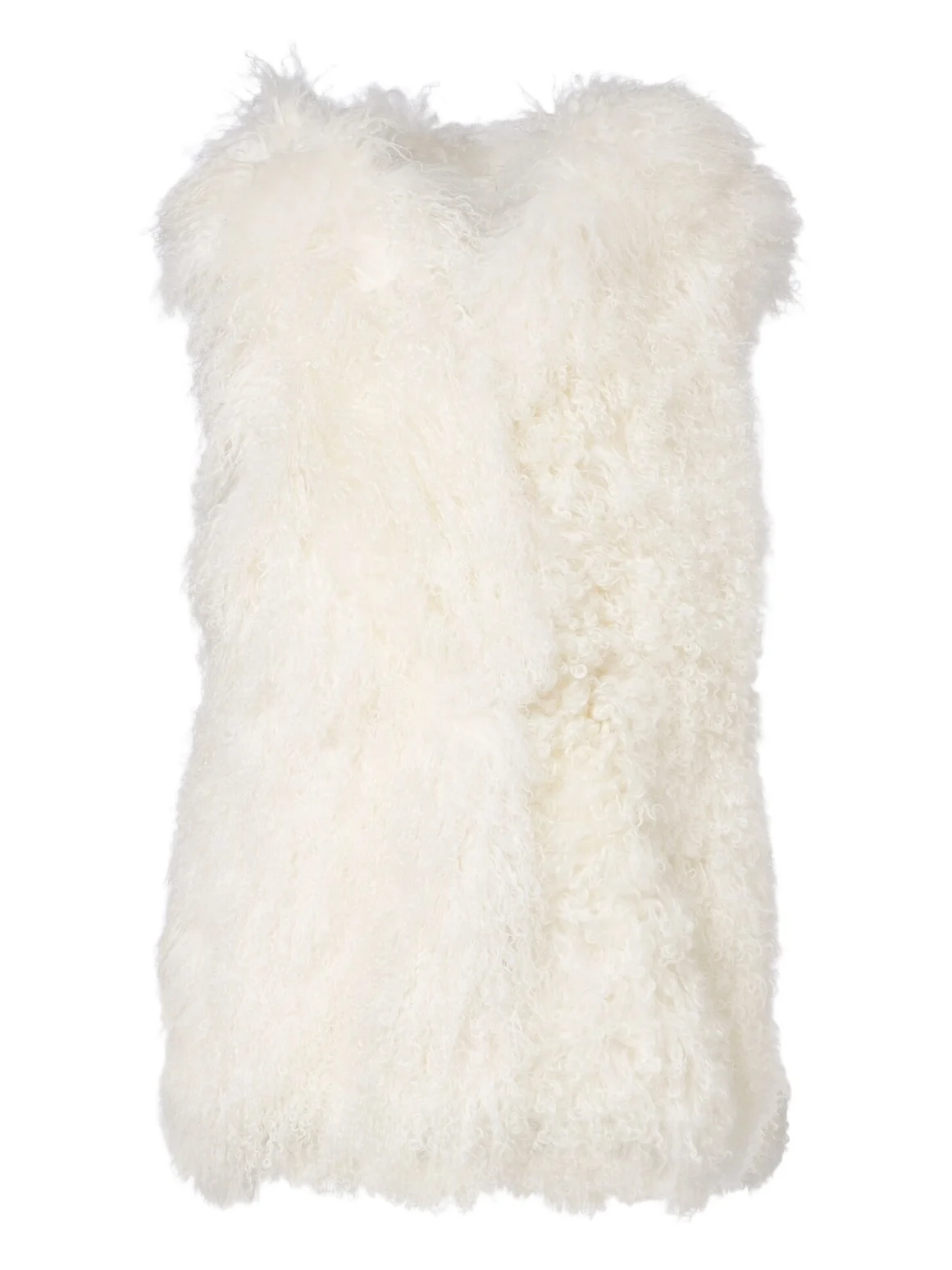 Hooded shearling vest