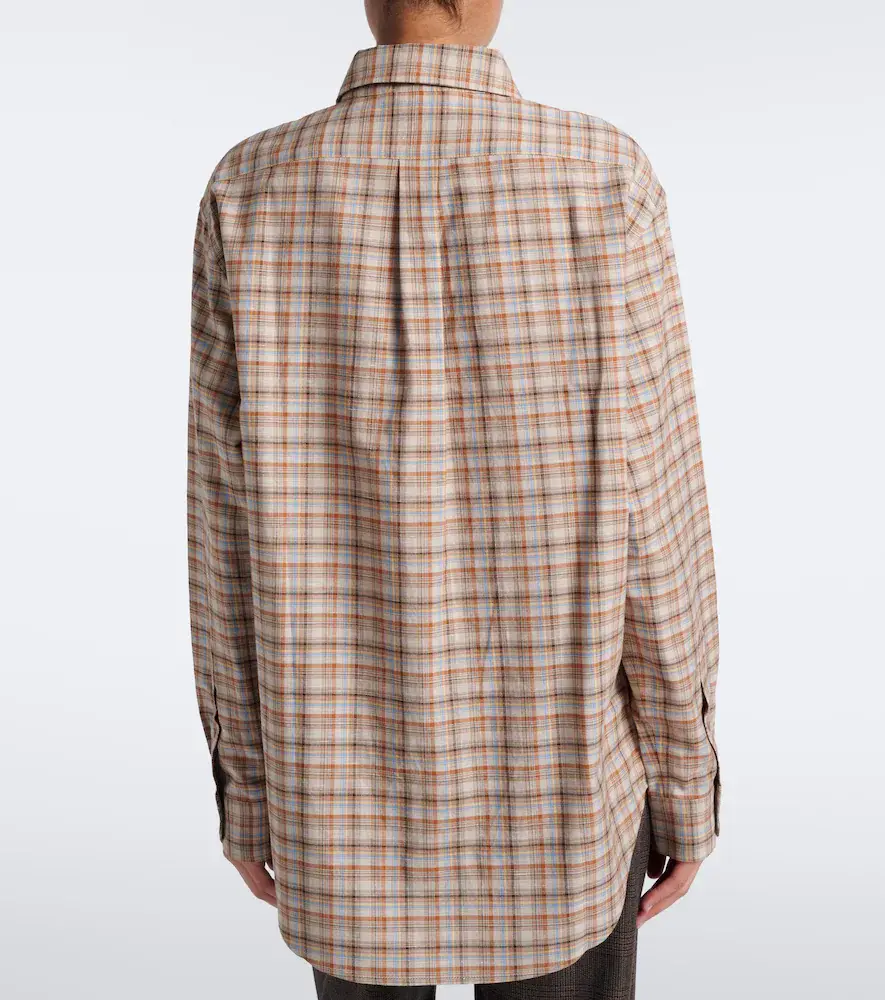 Acne Studios Checked cotton and linen shirt | Thumbnail 4