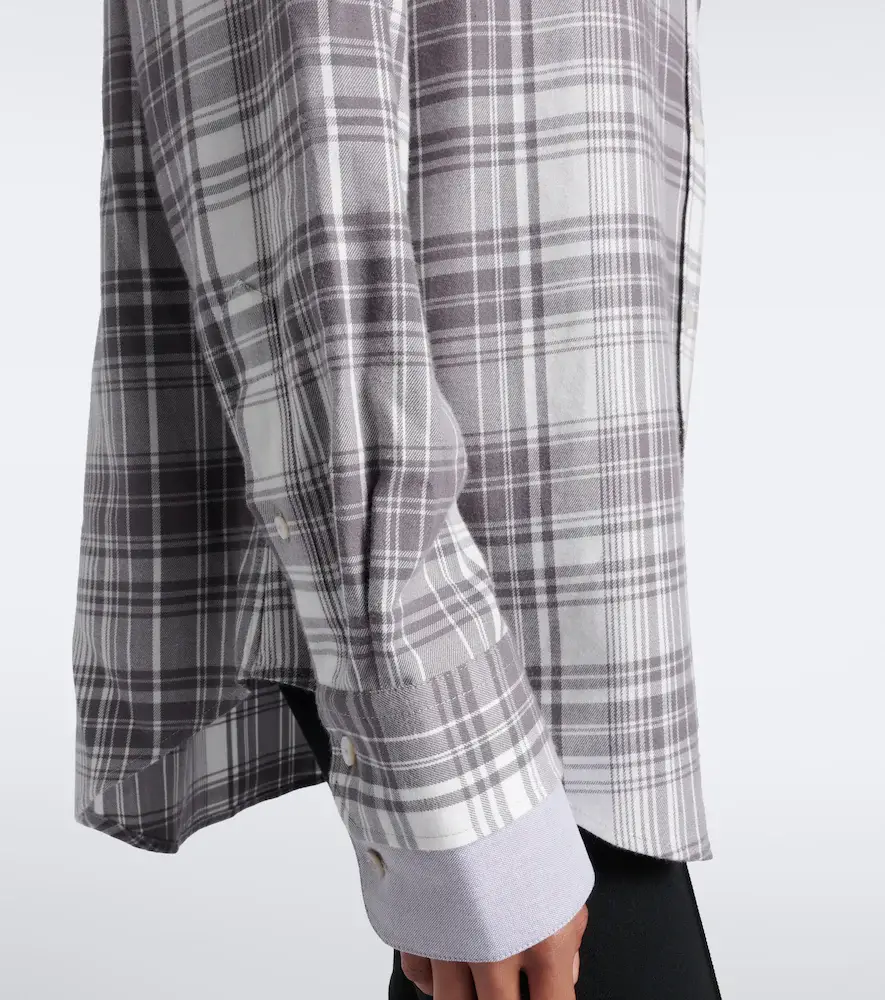 Acne Studios Checked layered cotton flannel shirt | Thumbnail 4