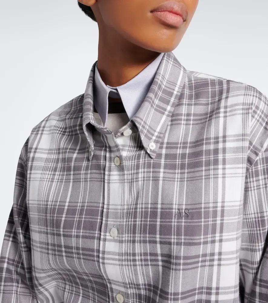 Acne Studios Checked layered cotton flannel shirt | Thumbnail 5