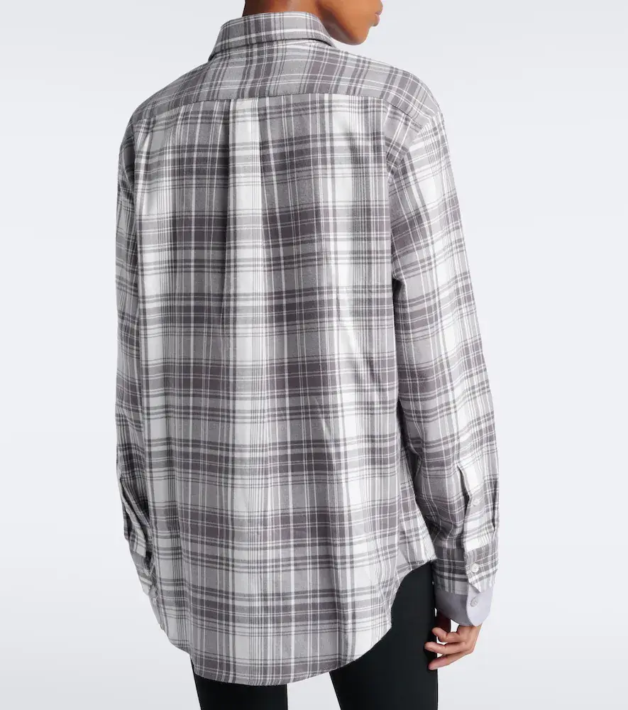 Acne Studios Checked layered cotton flannel shirt | Thumbnail 6