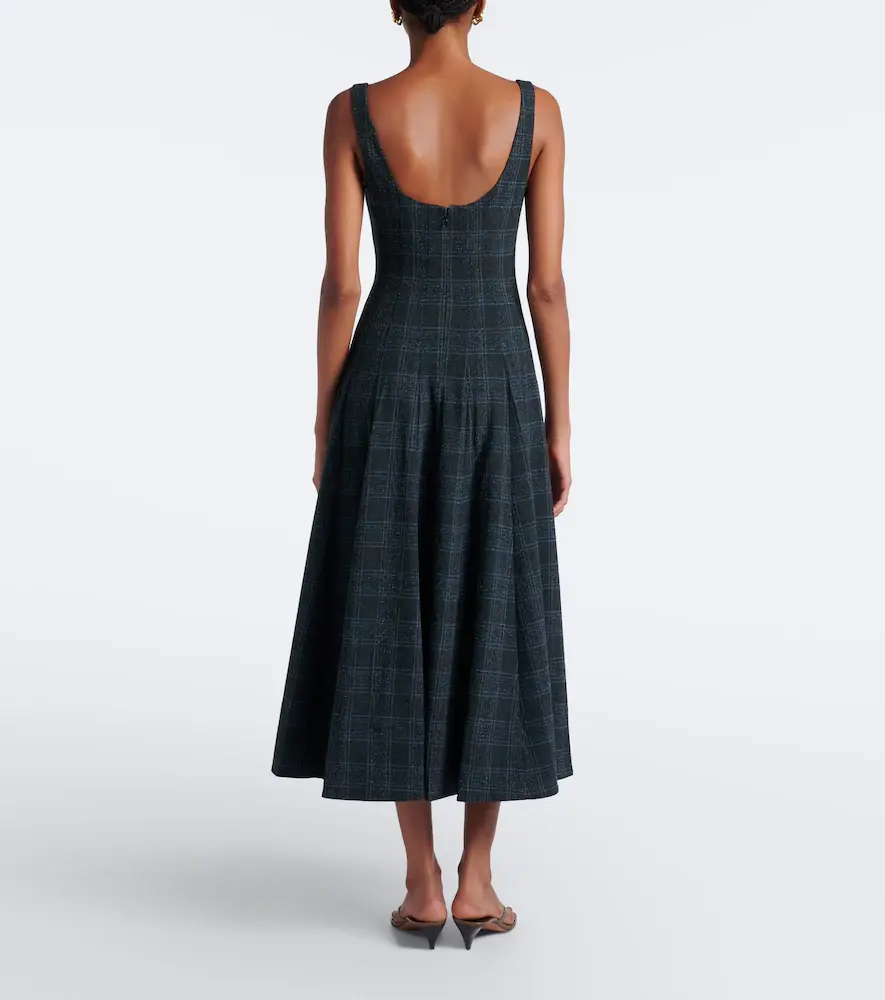 Staud Wells checked midi dress | Thumbnail 5