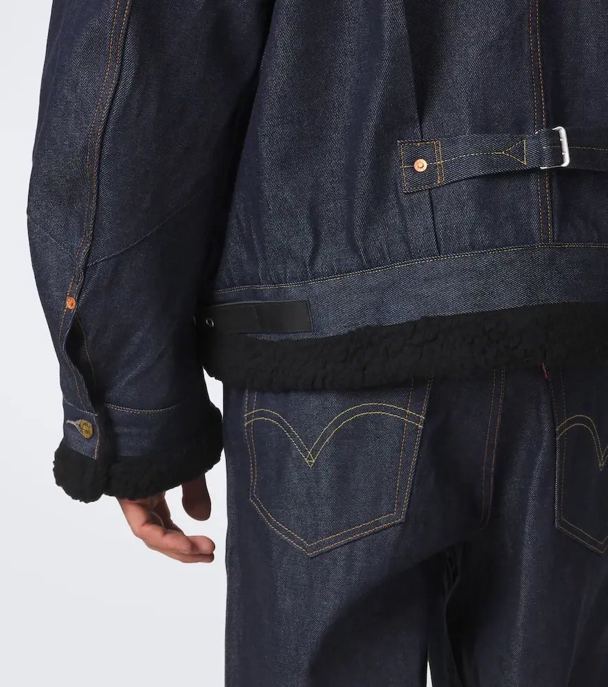 Sacai Leather-trimmed denim jacket | Thumbnail 4 Sacai Leather-trimmed denim jacket | Thumbnail 4